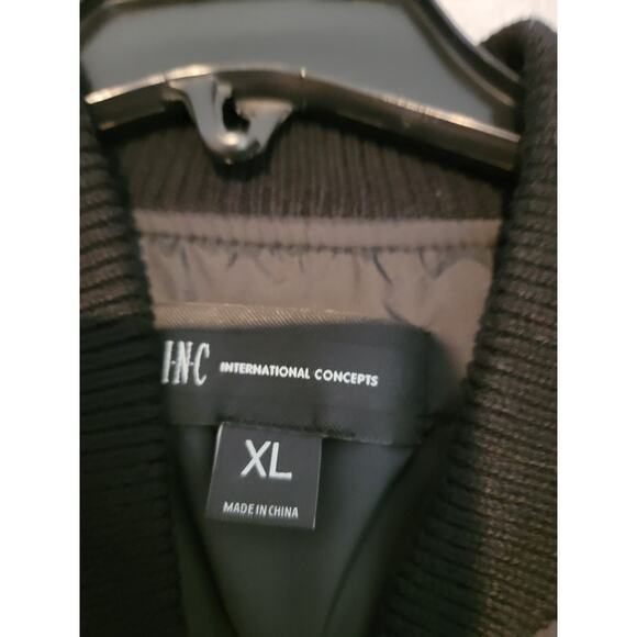 INC International Concepts Jacket Men's Bomber XL Mock Neck Black Y2k Preppy - Picture 4 of 14